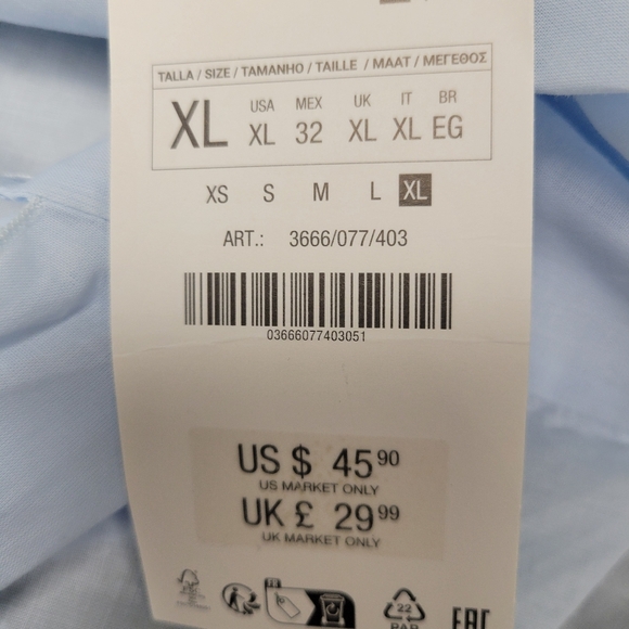 💙 ZARA Women's Romantic Blouse With Ruffles Sky Blue Size X-Large - Picture 10 of 12